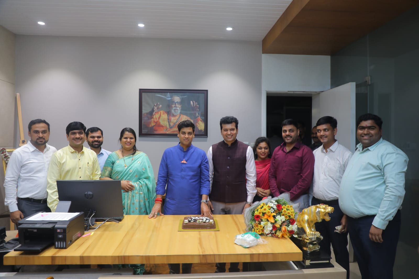 Team and partners at the office